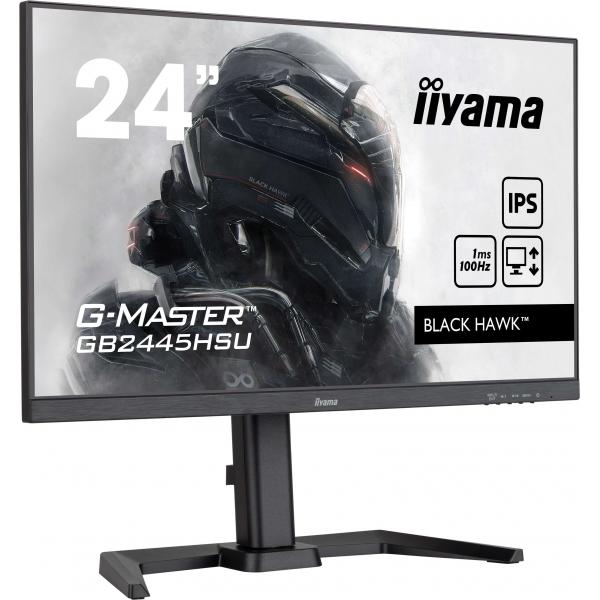 iiyama G-MASTER GB2445HSU-B2 LED display 58,4 cm [23] 1920 x 1080 Pixel Full HD Nero (24 G-MASTER GB2445HSU-B2 Monitor - 24 Black IPS Monitor Height Adjustable DisplayPort USB and HDMI)