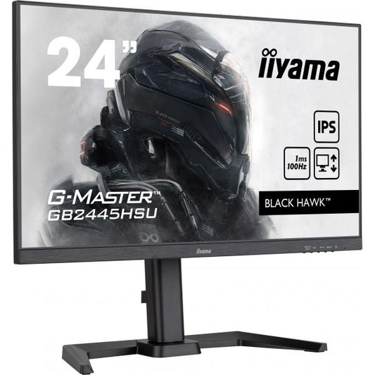 iiyama G-MASTER GB2445HSU-B2 LED display 58,4 cm [23] 1920 x 1080 Pixel Full HD Nero (24 G-MASTER GB2445HSU-B2 Monitor - 24 Black IPS Monitor Height Adjustable DisplayPort USB and HDMI)