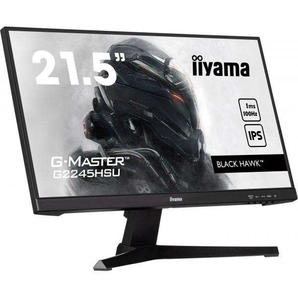 iiyama G-MASTER G2245HSU-B2 LED display 54,6 cm [21.5] 1920 x 1080 Pixel Full HD Nero (iiyama G-MASTER G2245HSU-B2 22 inch IPS Gaming Monitor, Full HD, 1ms, HDMI, DisplayPort, USB Hub, Freesync, 100H