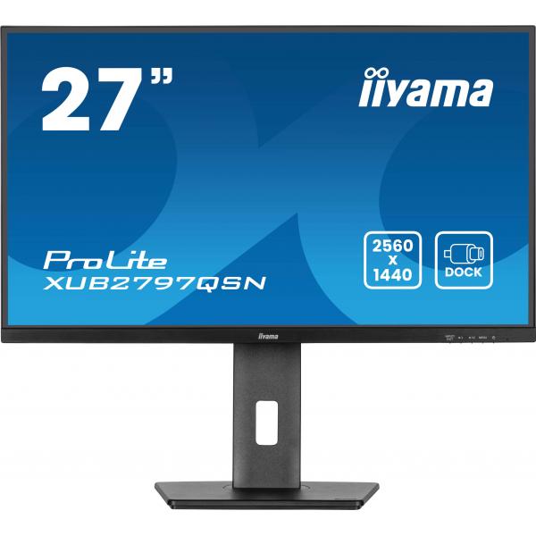iiyama ProLite XUB2797QSN-B2 Monitor PC 68,6 cm [27] 2560 x 1440 Pixel Quad HD LED Nero (iiyama ProLite XUB2797QSN-B2 - Monitor a LED - 27 - 2560 x 1440 QHD @ 100 Hz - IPS - 300 cd/m? - 1300:1 - 1 ms