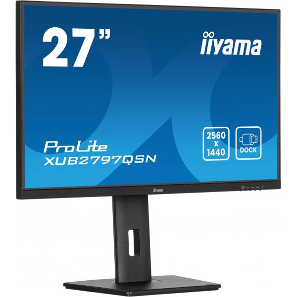 iiyama ProLite XUB2797QSN-B2 Monitor PC 68,6 cm [27] 2560 x 1440 Pixel Quad HD LED Nero (iiyama ProLite XUB2797QSN-B2 - Monitor a LED - 27 - 2560 x 1440 QHD @ 100 Hz - IPS - 300 cd/m? - 1300:1 - 1 ms