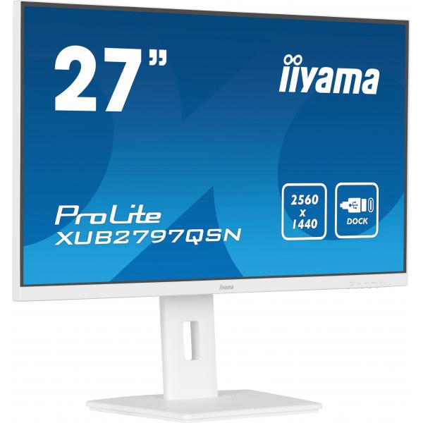 iiyama G-MASTER XUB2797QSN-W2 Monitor PC 68,6 cm [27] 2560 x 1440 Pixel Quad HD LED Bianco (iiyama G-MASTER XUB2797QSN-W2 computer monitor 68.6 cm [27'] 2560 x 1440 pixels 4K Ultra HD LED White)