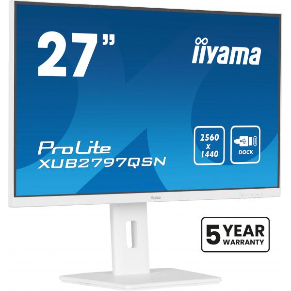 iiyama G-MASTER XUB2797QSN-W2 Monitor PC 68,6 cm [27] 2560 x 1440 Pixel Quad HD LED Bianco (iiyama G-MASTER XUB2797QSN-W2 computer monitor 68.6 cm [27'] 2560 x 1440 pixels 4K Ultra HD LED White)