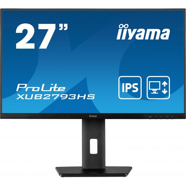 iiyama ProLite XUB2793HS-B7 Monitor PC 68,6 cm [27] 1920 x 1080 Pixel Full HD LED Nero (iiyama ProLite XUB2793HS-B7 - Monitor a LED - 27 - 1920 x 1080 Full HD [1080p] @ 100 Hz - IPS - 300 cd/m? - 130