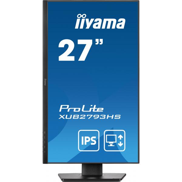 iiyama ProLite XUB2793HS-B7 Monitor PC 68,6 cm [27] 1920 x 1080 Pixel Full HD LED Nero (iiyama ProLite XUB2793HS-B7 - Monitor a LED - 27 - 1920 x 1080 Full HD [1080p] @ 100 Hz - IPS - 300 cd/m? - 130