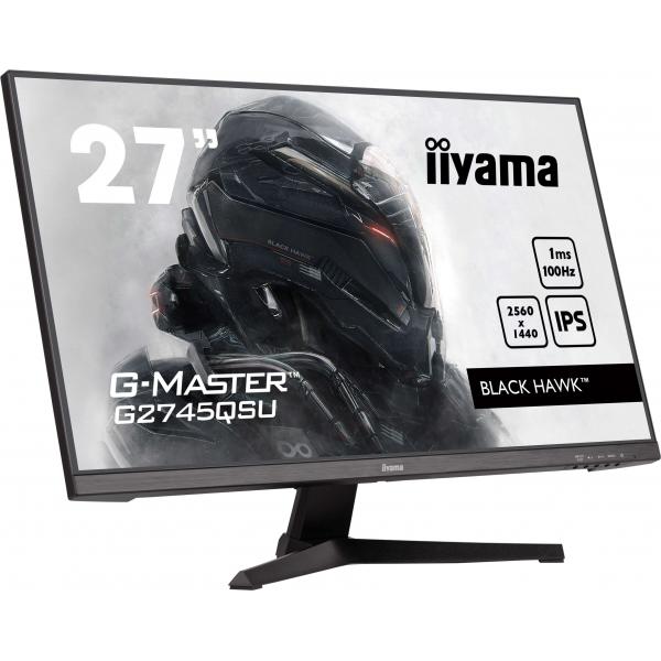 iiyama G-MASTER G2745QSU-B2 Monitor PC 68,6 cm [27] 2560 x 1440 Pixel Wide Quad HD LED Nero (27IN G-MASTER BLACK HAWK IPS - PANEL 2560X1440100HZ 1MS 300CD/M)