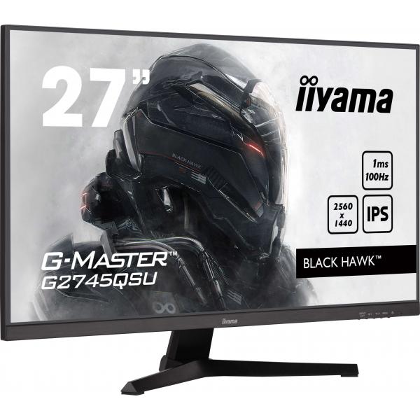 iiyama G-MASTER G2745QSU-B2 Monitor PC 68,6 cm [27] 2560 x 1440 Pixel Wide Quad HD LED Nero (27IN G-MASTER BLACK HAWK IPS - PANEL 2560X1440100HZ 1MS 300CD/M)