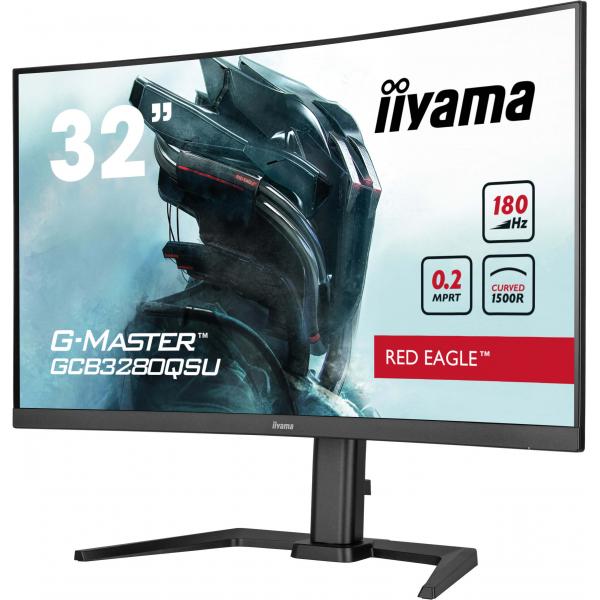 iiyama G-MASTER GCB3280QSU-B2 Monitor PC 80 cm [31.5] 2560 x 1440 Pixel Dual QHD LED Nero (iiyama G-MASTER Red Eagle GCB3280QSU-B2 - Monitor a LED - gaming - curvato - 32 [31.5 visualizzabile] - 2560