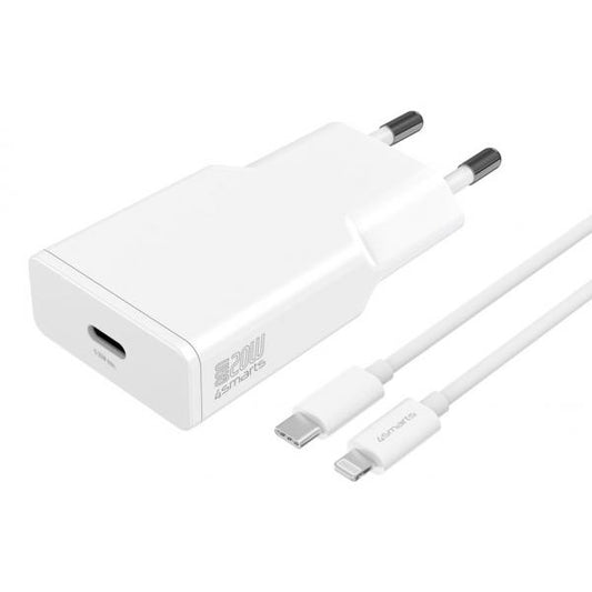 4smarts 540020 Caricabatterie per dispositivi mobili Smartphone, Tablet Bianco AC Ricarica rapida Interno