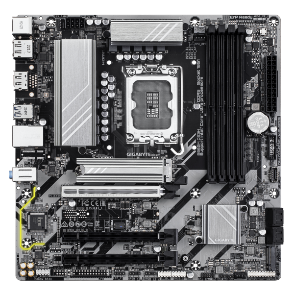GIGABYTE B860M DS3H Scheda madre - CPU Intel Core Ultra, VRM a 5+1+2+1 fasi, fino a 9066MHz DDR5, 1xPCIe 5.0 + 1xPCIe 4.0 M.2, LAN 2,5 GbE, USB 3.2 Gen 2