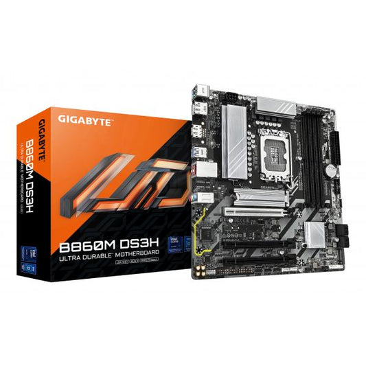 GIGABYTE B860M DS3H Scheda madre - CPU Intel Core Ultra, VRM a 5+1+2+1 fasi, fino a 9066MHz DDR5, 1xPCIe 5.0 + 1xPCIe 4.0 M.2, LAN 2,5 GbE, USB 3.2 Gen 2