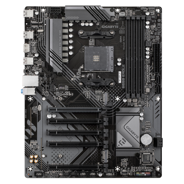 GIGABYTE B550 EAGLE Scheda madre - CPU AMD Ryzen serie 5000 G, VRM a 10+3+1 fasi, fino a 3200 MHz DDR4, 1xPCIe 4.0 + 1xPCIe 3.0 M.2, LAN 1GbE, USB 3.2 Gen 2 (Gigabyte B550 EAGLE AMD AM4 Socket Mother