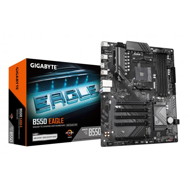 GIGABYTE B550 EAGLE Scheda madre - CPU AMD Ryzen serie 5000 G, VRM a 10+3+1 fasi, fino a 3200 MHz DDR4, 1xPCIe 4.0 + 1xPCIe 3.0 M.2, LAN 1GbE, USB 3.2 Gen 2 (Gigabyte B550 EAGLE AMD AM4 Socket Mother