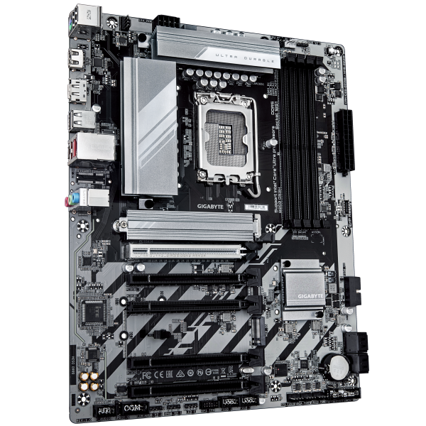 GIGABYTE B860 DS3H Scheda madre - CPU Intel Core Ultra, VRM a 8+1+2+2 fasi, fino a 9066MHz DDR5, 1xPCIe 5.0 + 1xPCIe 4.0 M.2, LAN 2,5 GbE, USB 3.2 Gen 2x2 (MB INT LGA1851 B860 DS3H D5 ATX)