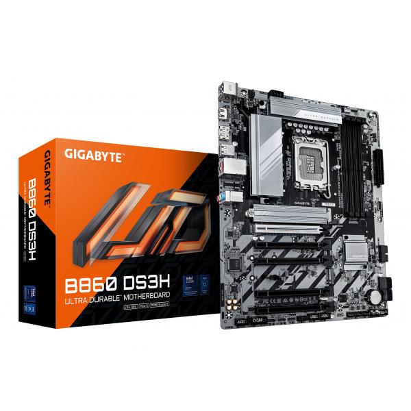 GIGABYTE B860 DS3H Scheda madre - CPU Intel Core Ultra, VRM a 8+1+2+2 fasi, fino a 9066MHz DDR5, 1xPCIe 5.0 + 1xPCIe 4.0 M.2, LAN 2,5 GbE, USB 3.2 Gen 2x2 (MB INT LGA1851 B860 DS3H D5 ATX)