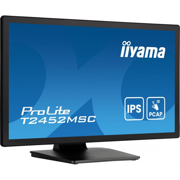 iiyama ProLite T2452MSC-B1AG Monitor PC 60,5 cm [23.8] 1920 x 1080 Pixel Full HD LED Touch screen Nero (iiyama ProLite T2452MSC-B1AG - LED monitor - 24 [23.8 viewable] - touchscreen - 1920 x 1080 Ful