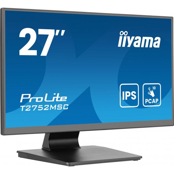 iiyama ProLite T2752MSC-B1AG Monitor PC 68,6 cm [27] 1920 x 1080 Pixel Full HD LED Touch screen Nero (27 T2752MSC-B1AG Touchscreen Monitor - 27 Black Touchscreen Monitor Full HD DisplayPort USB and H
