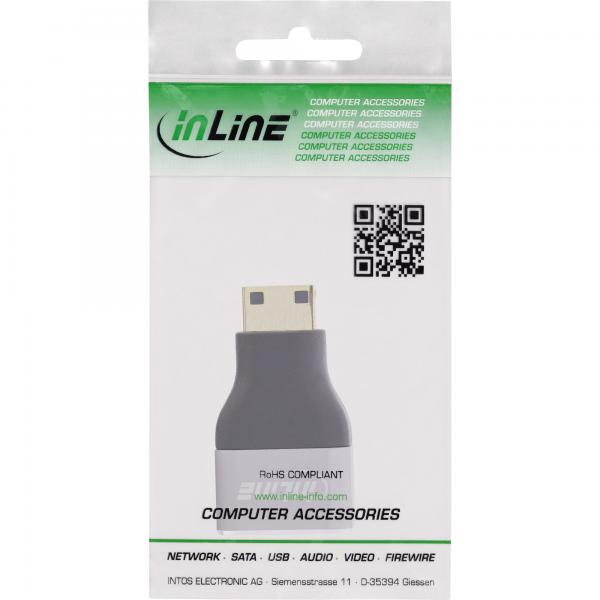 InLine 17991C adattatore per inversione del genere dei cavi HDMI A Mini HDMI C Nero, Grigio