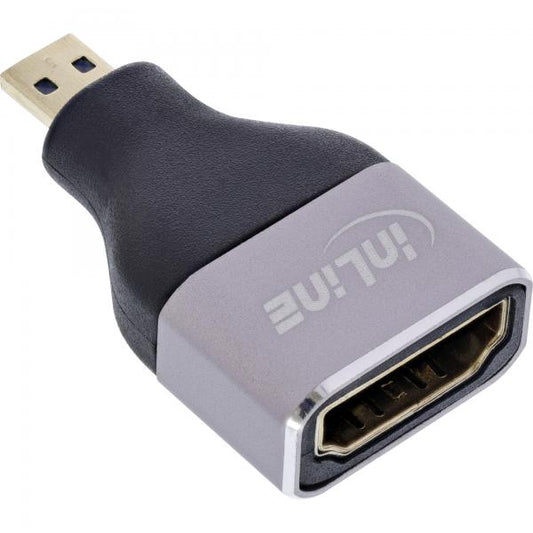 InLine 17991B adattatore per inversione del genere dei cavi HDMI A Micro HDMI D Nero, Grigio