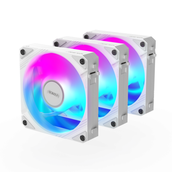 GIGABYTE AORUS EZ CHAIN FAN 120 ICE Scheda madre Ventilatore 12 cm Bianco 1 pz (Gigabyte AORUS EZ Chain Fan 120 Ice 120mm ARGB Fans with Easy Daisy-Chain Setup 3-Pack White)