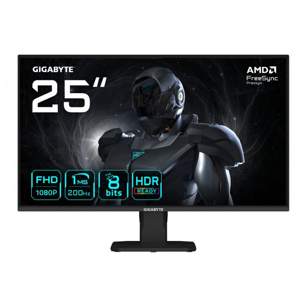 GIGABYTE GS25F2 Monitor Gaming 25 FHD - 1920 x 1080, 200Hz, 1ms, 300 cd/m, Display HDR 10, HDMI 2.0, DisplayPort 1.4 (GIGABYTE Gaming Monitor 24,5 GS25F2 E)