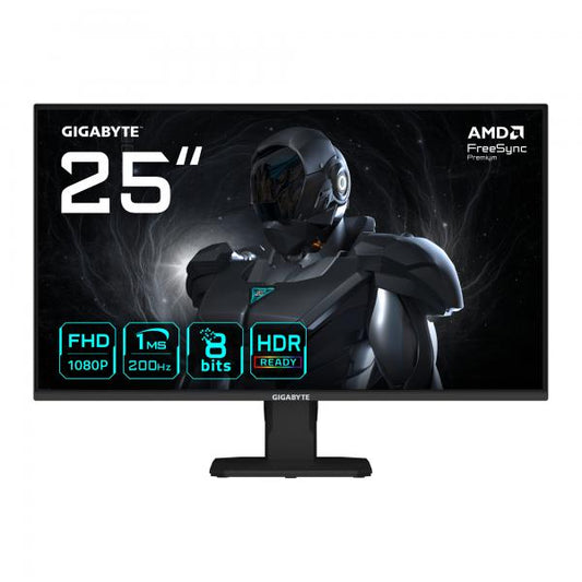 GIGABYTE GS25F2 Monitor Gaming 25 FHD - 1920 x 1080, 200Hz, 1ms, 300 cd/m, Display HDR 10, HDMI 2.0, DisplayPort 1.4 (GIGABYTE Gaming Monitor 24,5 GS25F2 E)