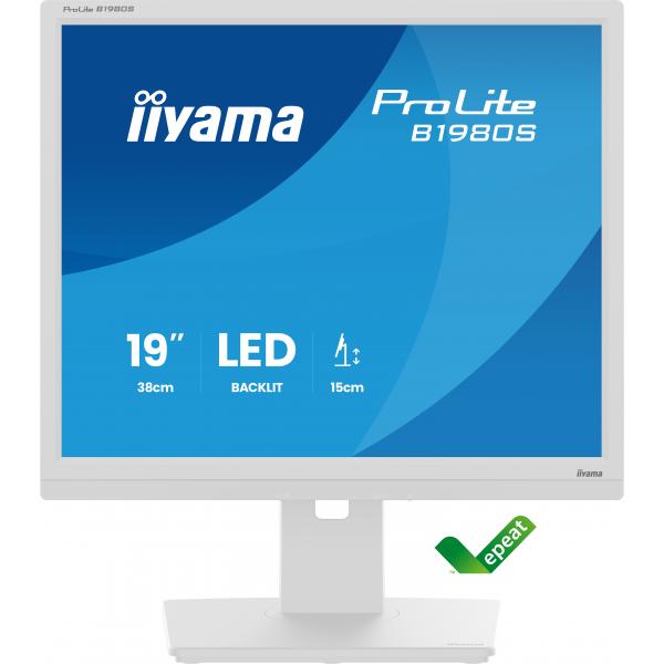 iiyama ProLite B1980S-W1 Monitor PC 48,3 cm [19] 1280 x 1024 Pixel SVGA LED Bianco (iiyama ProLite B1980S-W1 computer monitor 48.3 cm [19'] 1280 x 1024 pixels SVGA LED White)