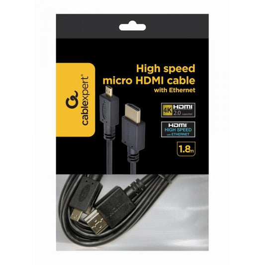 Gembird 1.8m HDMI-M/micro HDMI-M cavo HDMI 1,8 m HDMI tipo A (Standard) HDMI tipo D (Micro) Nero