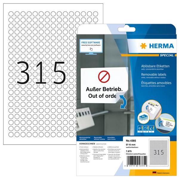 HERMA 4385 etichetta per stampante Bianco Etichetta per stampante autoadesiva (HERMA Special - etiketter - mat - 7875)