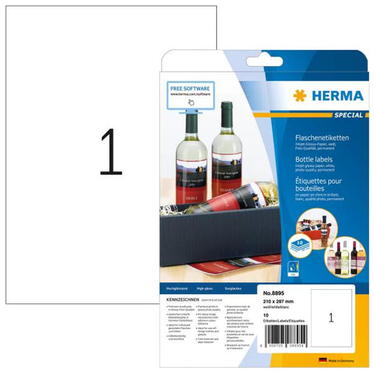HERMA 8895 etichetta per stampante Bianco Etichetta per stampante autoadesiva (HERMA Special - adresseetiketter - ski)