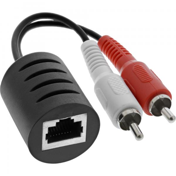 InLine RCA & Jack 3,5mm Audio extender passivo via Lan RJ45, 50m Max. Conf. 2pz