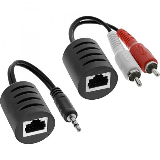 InLine RCA & Jack 3,5mm Audio extender passivo via Lan RJ45, 50m Max. Conf. 2pz