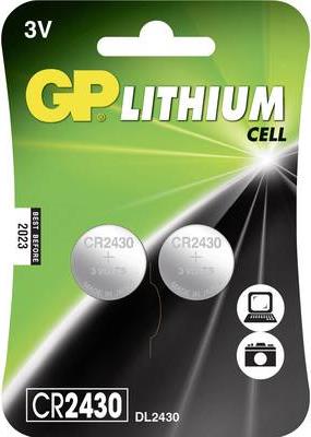 GP Batteries Knopfzelle CR 2430 Lithium CR2430 300 mAh 3 V 2 St. (0602430C2)