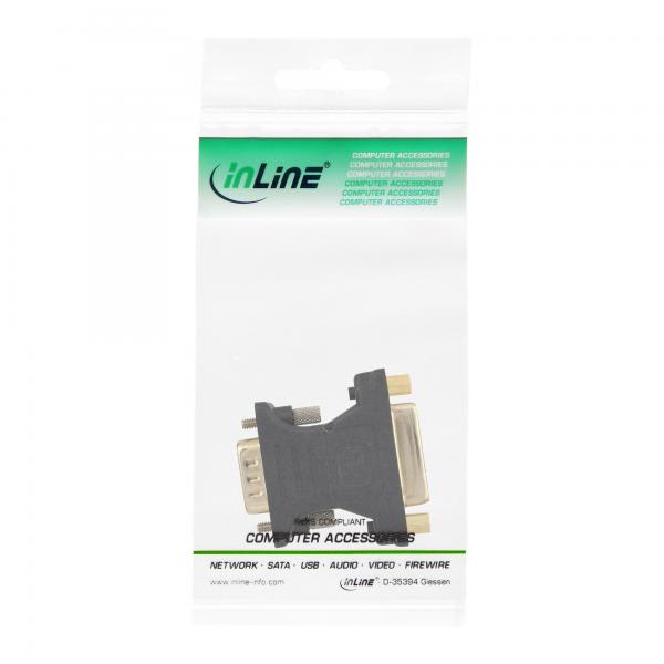 InLine Adattatore DVI-A 24+5 femmina a VGA 15pin HD maschio, analogico, dorato