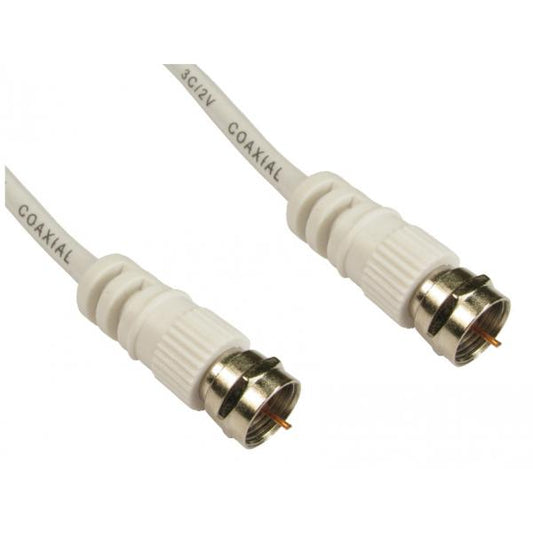 10m Coaxial Cable with F Connectors - White
