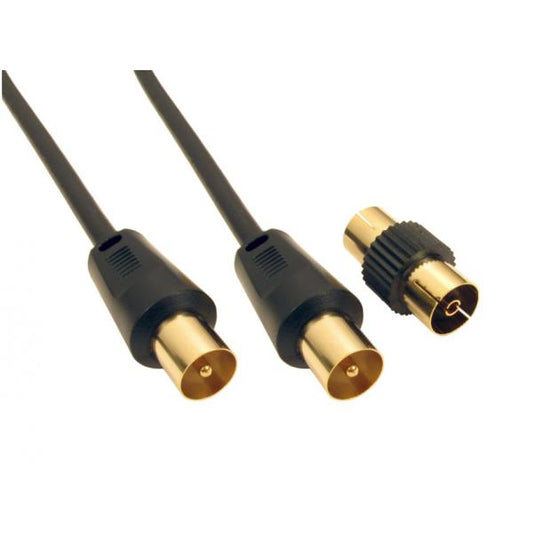 3m TV Cable with Female Coupler - Black
