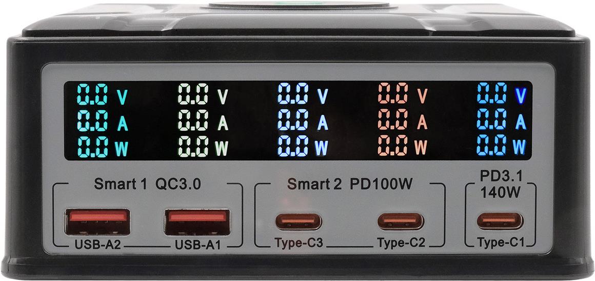 EXSYS GmbH Multiport High Power Ladestation 260W, schwarz (EX-1107)