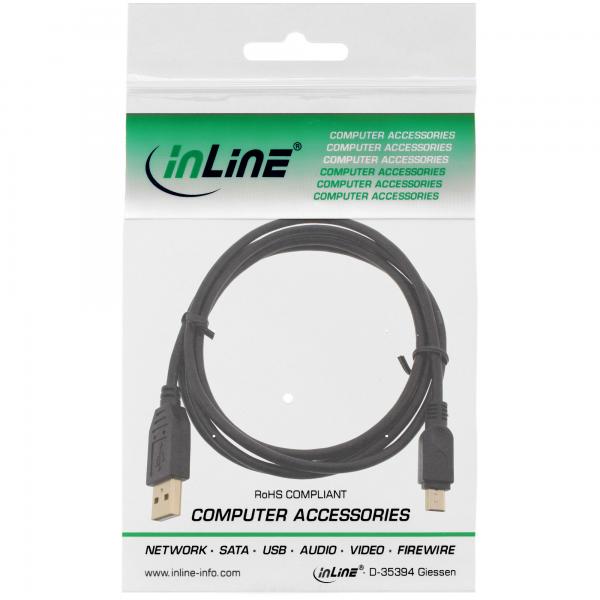 InLine Cavo USB 2.0 Mini, A M / Mini B M (5pol.), 0,5m, dorato, nero