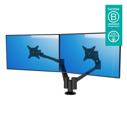 Dataflex Viewlite plus braccio porta monitor - scrivania 653 (Dataflex Viewlite Plus dual monitor arm - black - desk clamp and bolt through mounts - height and depth adjustment [5Years warranty])