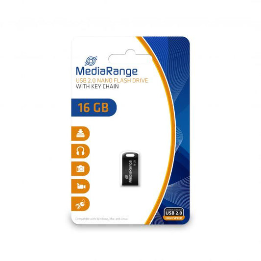 MediaRange MR921 unit flash USB 16 GB USB tipo A 2.0 Nero (MediaRange Nano - USB- Flash- drive -)