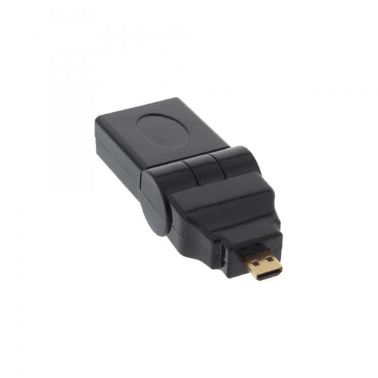 InLine Adattatore HDMI Typ A F a Micro HDMI Typ D M, 180, dorato, 4K2K Comp.