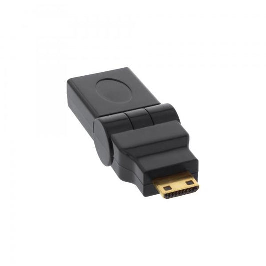 InLine Adattatore HDMI Typ A F a Mini HDMI Typ C M, or.180, dorato, 4K2K Comp.