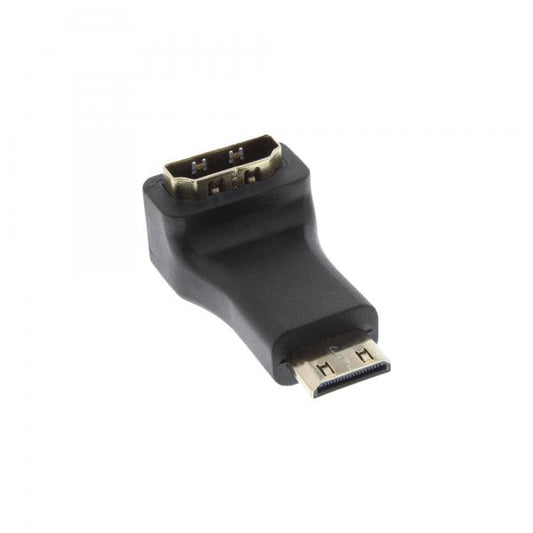 InLine Adattatore HDMI Typ A F a Mini HDMI Typ C M, ang. 90, dorato, 4K2K Comp