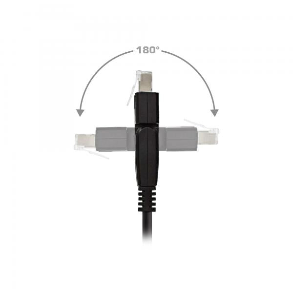 InLine Cavo patch Lan 180, S/FTP(PiMf), Cat.6a, 500MHz, CU, halogen., nero, 1m