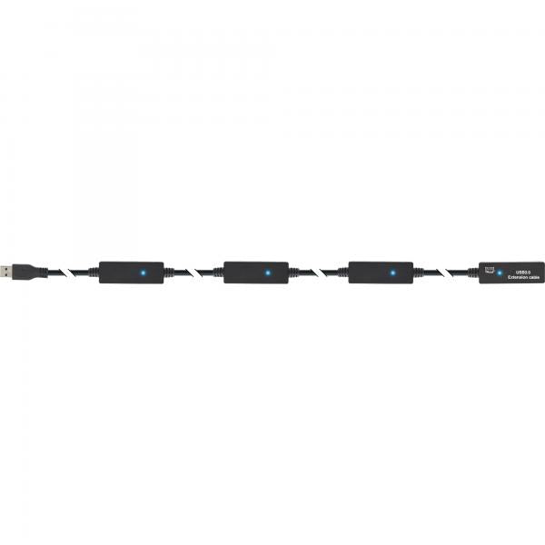 InLine Cavo USB 3.2 Gen.1 M-F, Attivo, prolunga, nero, 20mt