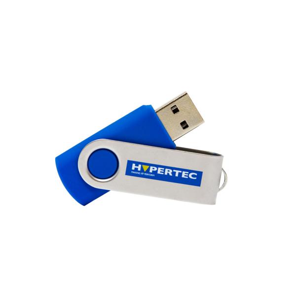 Hypertec HYFLUSB364GB unit flash USB 64 GB USB tipo A 3.2 Gen 1 [3.1 Gen 1] Blu, Argento (Hypertec 64GB USB3.0 Swivel HyperDrive [5Years warranty])
