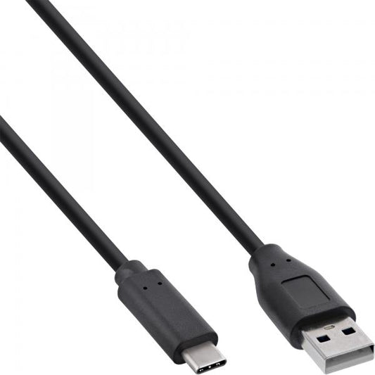 InLine Cavo USB 2.0 C M / A M, 1m, nero, USB Power Delivery 3A@1m, 0,5A@2m