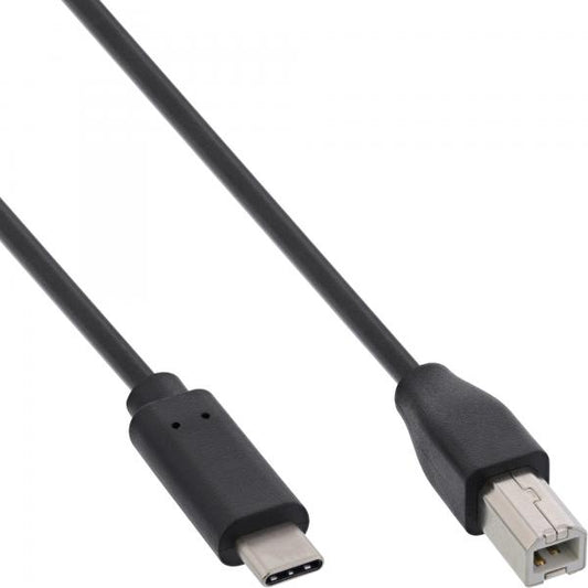 InLine Cavo USB 2.0 C maschio / B maschio, 1m, nero, USB Power 3A@1m, 0,5A@2m