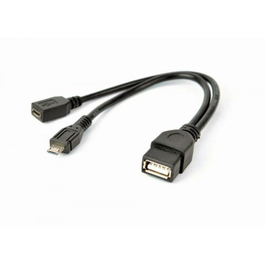 Gembird A-OTG-AFBM-04 cavo USB 0,15 m Micro-USB B USB A Nero (Cablexpert - USB-kabel - 15 cm)