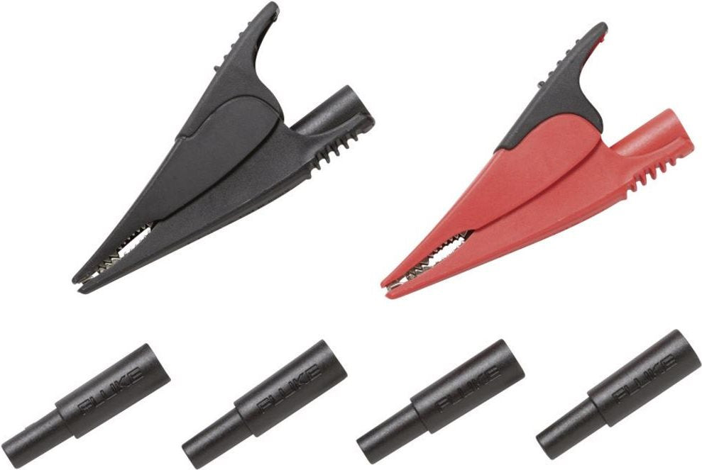 Fluke Sicherheits-Abgreifklemmen-Set Steckanschluss 4 mm CAT III 1000 V, CAT IV 600 V Schwarz, Rot AC285-FTP (4073928)